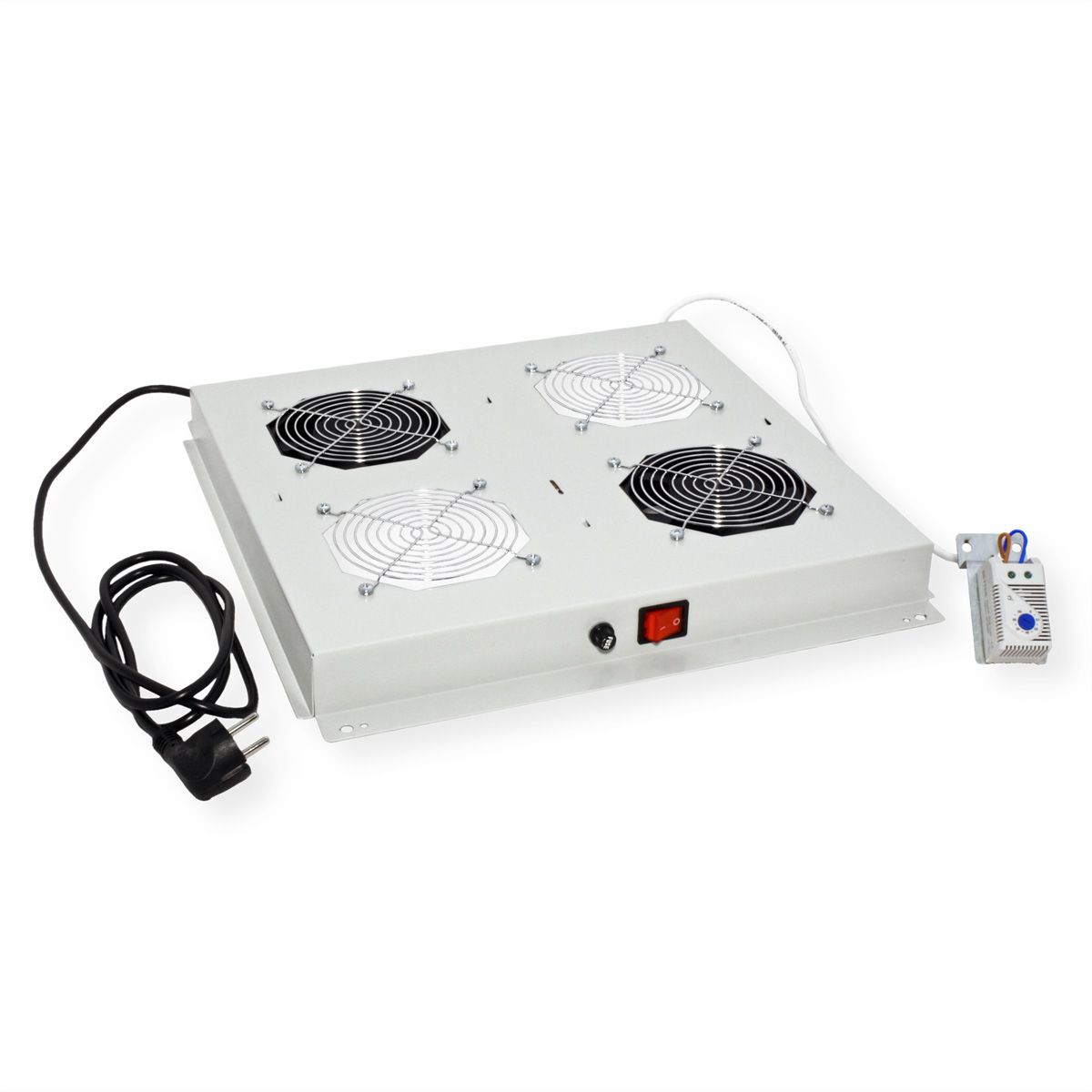 ROLINE 19" Unité de ventilation pour toit, 2 ventilateurs, thermostat, gris