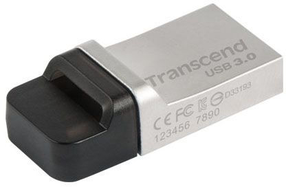 Transcend JetFlash 880 OTG 32GB lecteur USB flash 32 Go USB Type-A / Micro-USB 3.2 Gen 1 (3.1 Gen 1) Noir, Argent