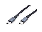 ROLINE Câble rétractable USB 2.0, 60W, C-C, M/M, noir, 1,2 m