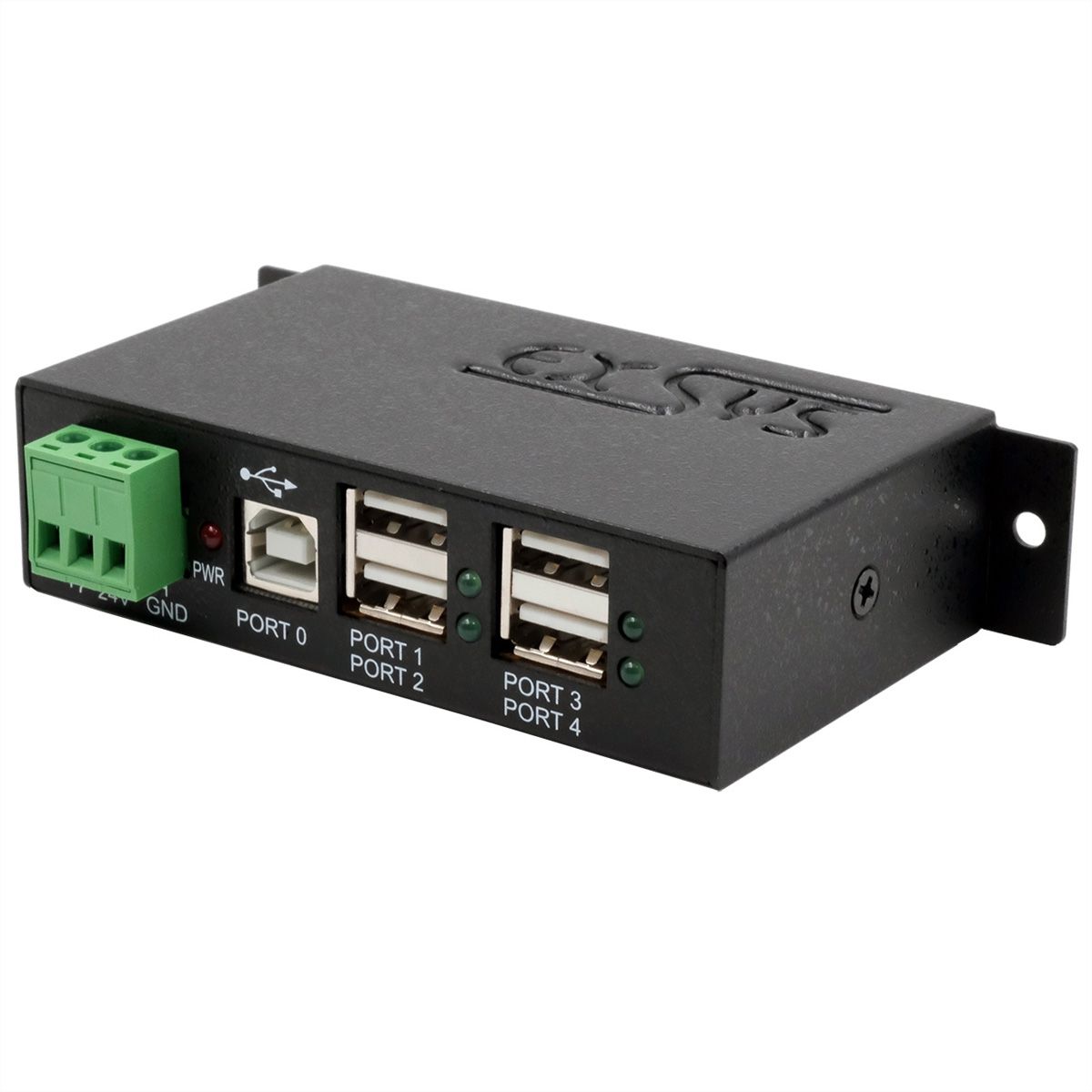 EXSYS EX-1163HMS Hub métal USB 2.0, 4 ports, Protection contre les surtensions ESD de 15KV