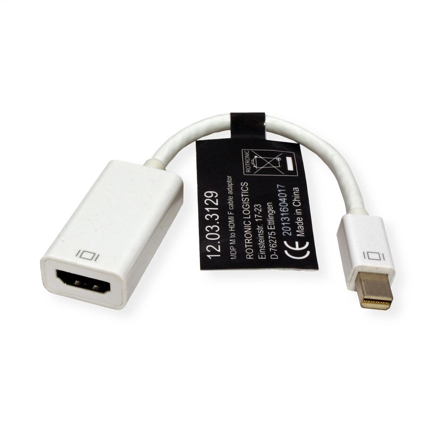 ROLINE Adaptateur Mini DisplayPort-HDMI, MiniDP M - HDMI F