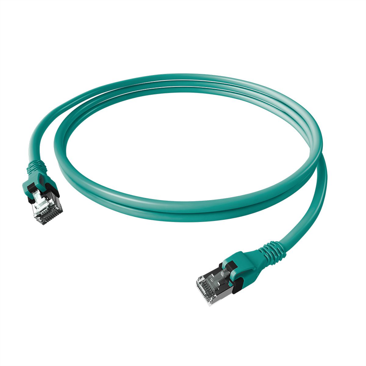 Cordon EasyLan DualBoot PushPull IP20, Cat.6A (Classe EA), S/FTP, turquoise, 5 m