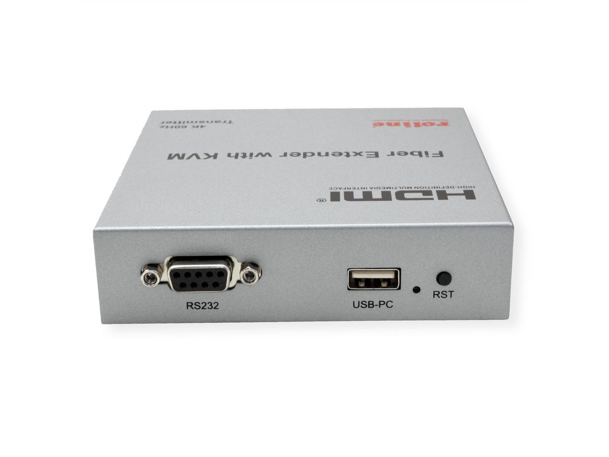 ROLINE Rallonge KVM via fibre optique, HDMI 4K, USB, 20 km
