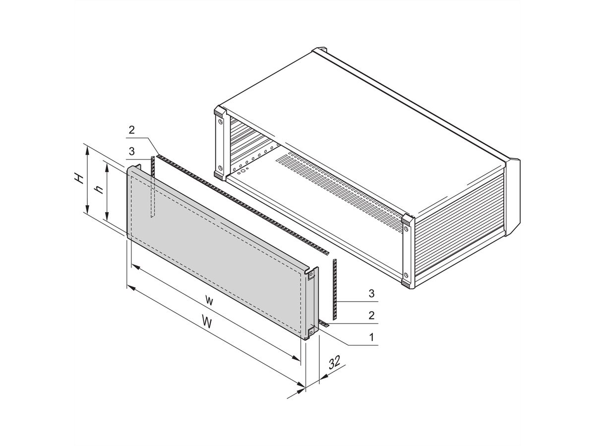 SCHROFF PropacPRO EMC Rear Panel, Full Width, 6 U, 84 HP