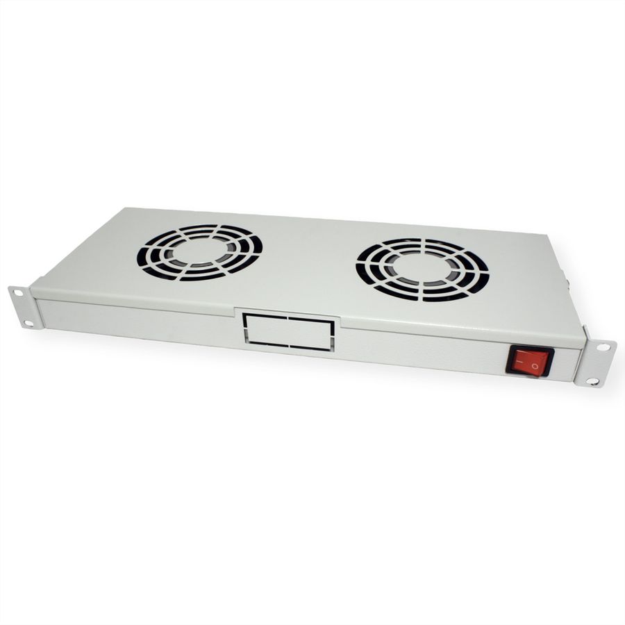 ROLINE 19" Unité de ventilation, 2 ventilateurs, ON/OFF, gris