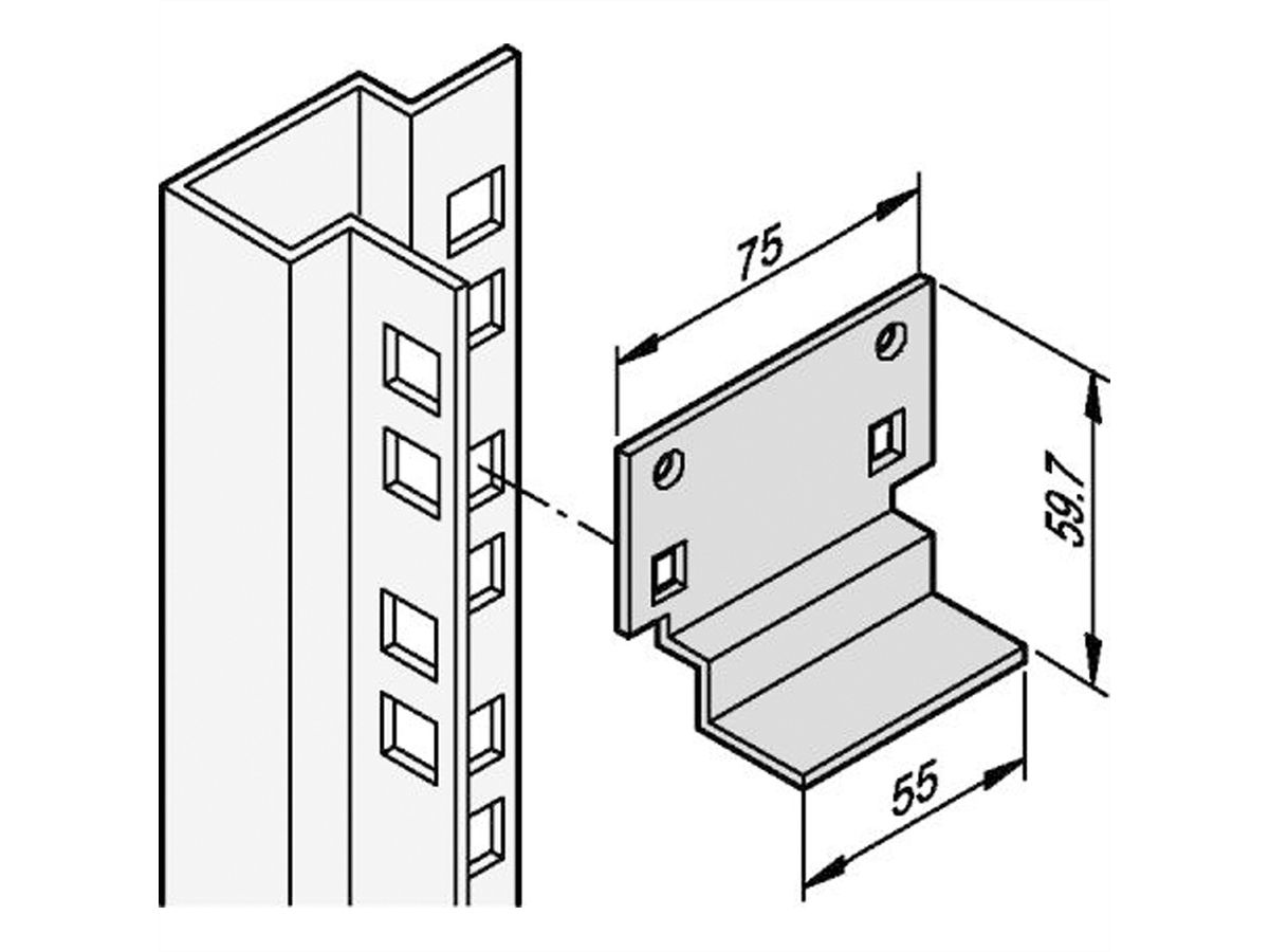 SCHROFF Eurorack Rail coulissant court, 5 pièces