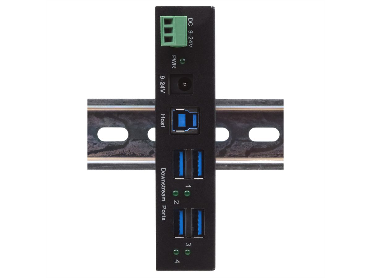 EXSYS EX-1244HMS HUB 4 ports USB 3.2 Gen 1 Din-Rail kit et mur VIA VL813 Chipset