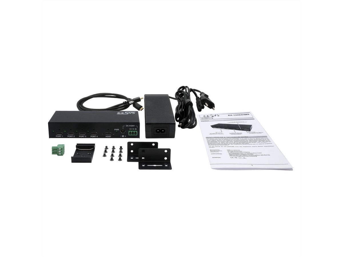 EXSYS EX-12294HMS Hub métal USB 3.2 Gen2, 4 ports, 4x C
