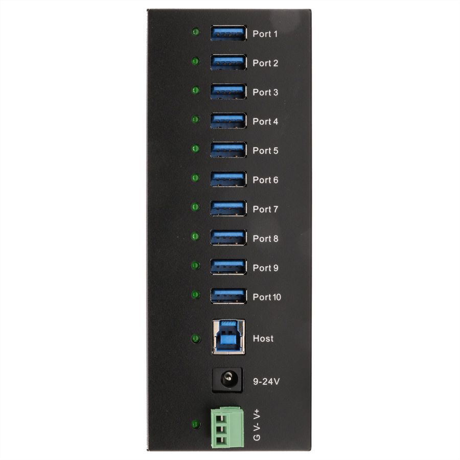 EXSYS EX-11230HMS HUB 10 ports USB 3.2 Gen 1 Din-Rail Kit et mur VIA VL811+ Chipset