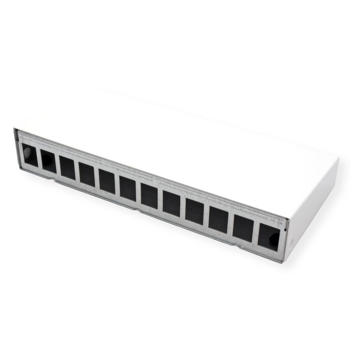 METZ CONNECT  Keystone boîtier en saillie 12 ports blanc pur, non équipé