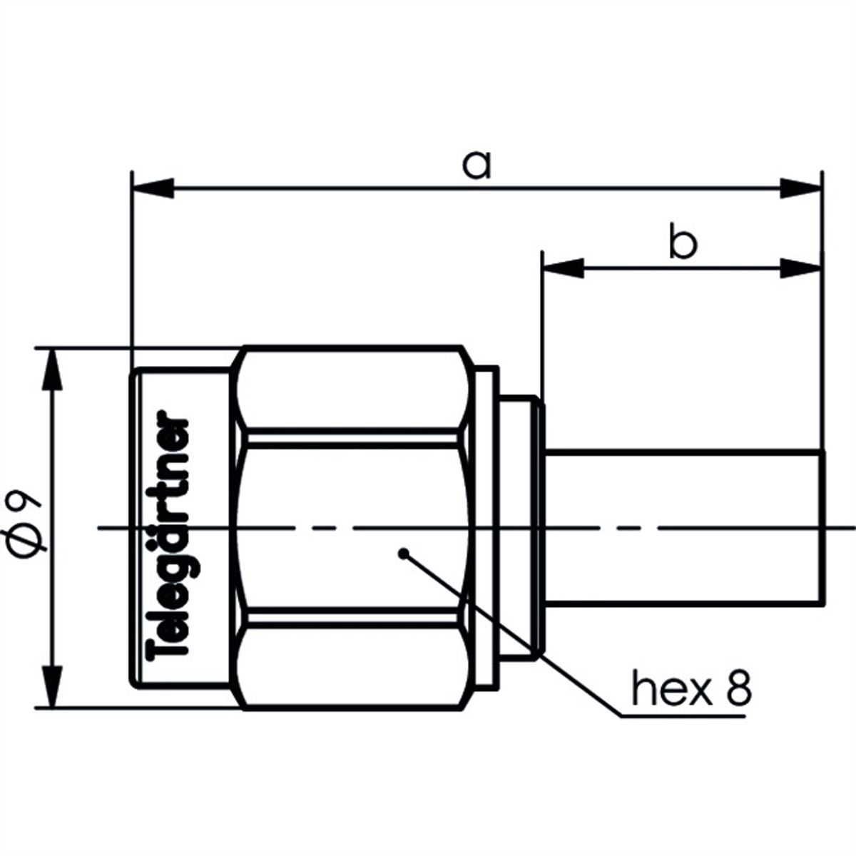 TELEGÄRTNER Connecteur SMA à sertir pour RG-316/U, plaqué or Connexion à souder/à sertir