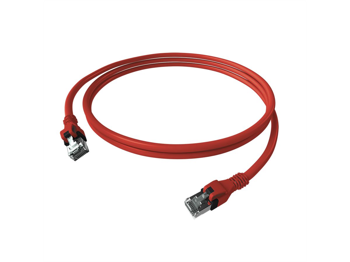 Cordon EasyLan DualBoot PushPull IP20, Cat.6A (Classe EA), S/FTP, rouge, 2 m