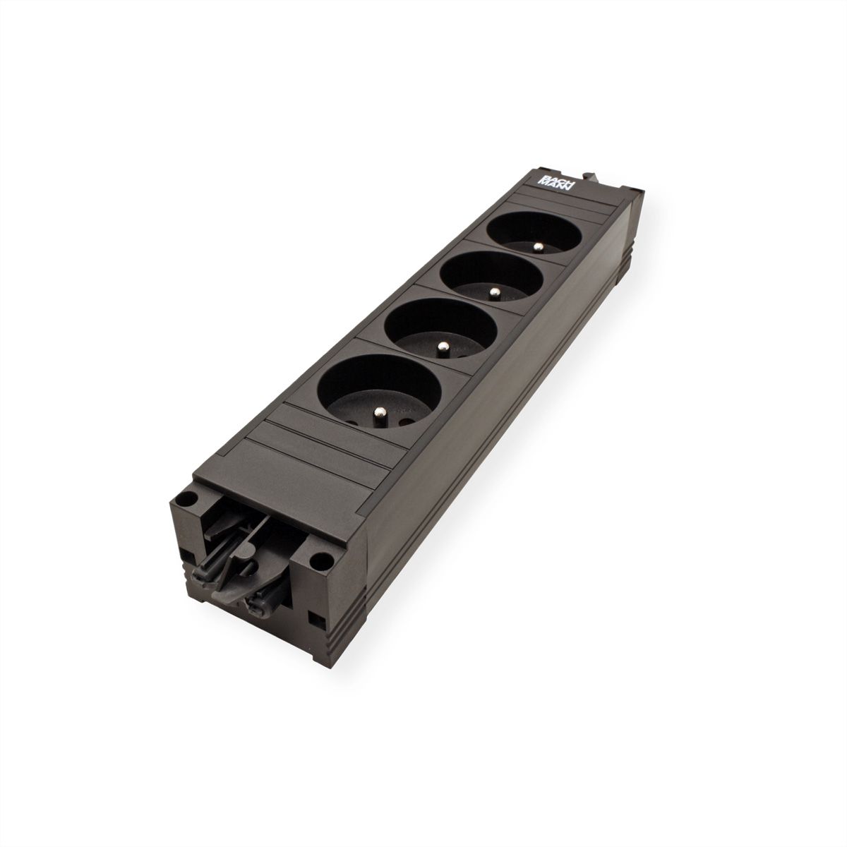 BACHMANN STEP BASE 4xUTE GST18, CEE 7/7 fiche de contact de protection C19 1m, noir