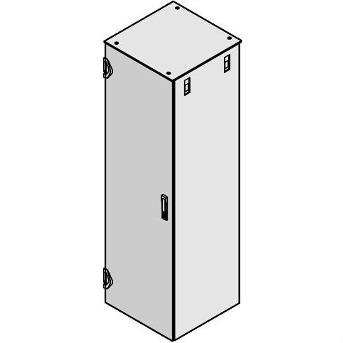 Porte acier Varistar SCHROFF, neutre, IP 20, verrouillage 1 point, raidisseur central, RAL 7021, 2000H 600W