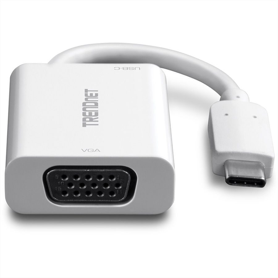 TRENDnet TUC-VGA2 USB-C VGA Blanc adaptateur et connecteur de câbles