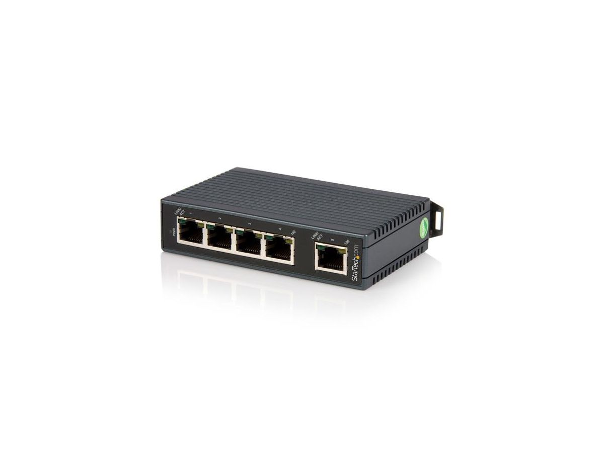 StarTech.com Switch Ethernet industriel non géré à 5 ports - Commutateur réseau 10/100 a montage sur rail DIN