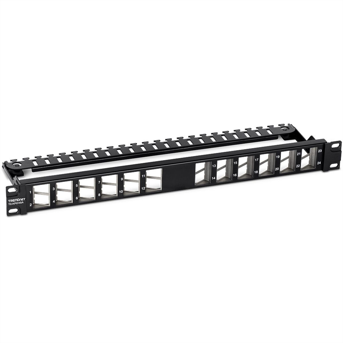 TRENDnet TC-KP24SA Panneau de connexion Keystone blindé 1U angulaire, vierge et à 24 ports