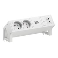 BACHMANN DESK2 blanc 2xUTE, 1xUSB C/C 65W L=0,2m RAL9010