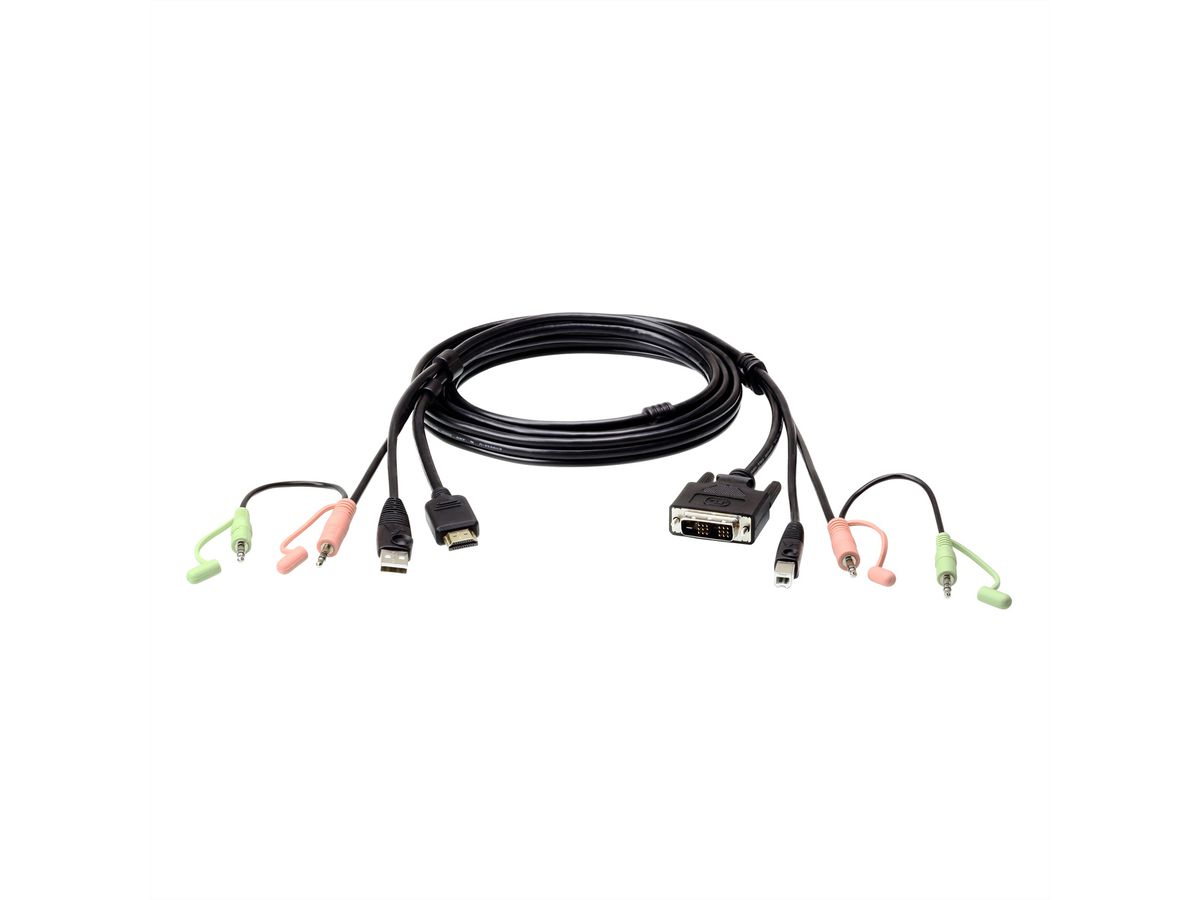 ATEN 2L-7D02DH Câble KVM USB HDMI à DVI-D 1,8 m avec audio