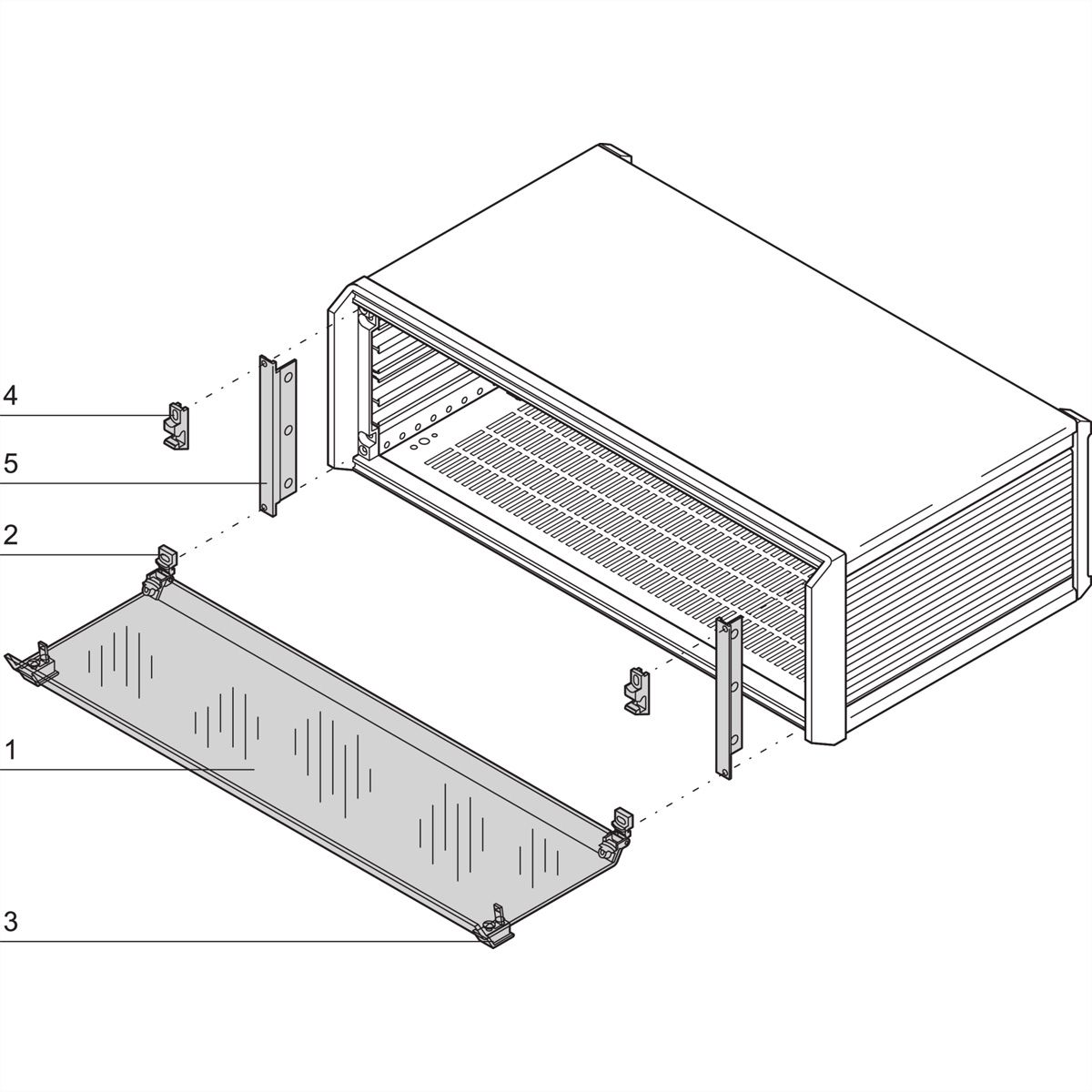 Capot avant PropacPRO SCHROFF, à charnière inférieure, 3 U, 63 HP