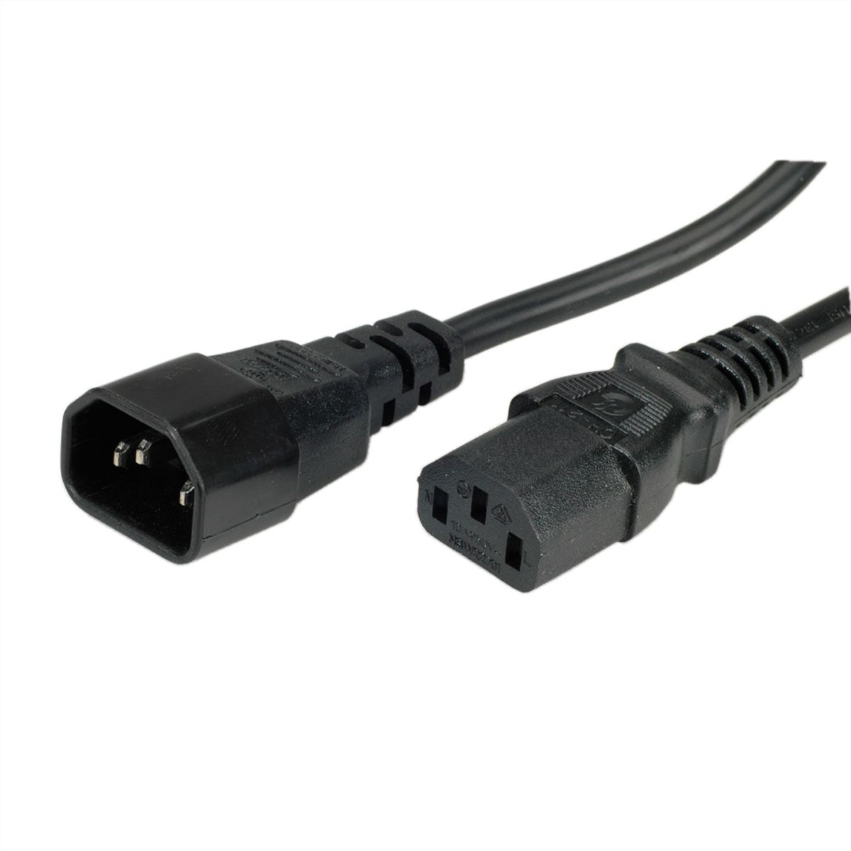 Câble d'alimentation, inline®, fiche d'alimentation usa vers connecteur iec  c13 à 3 broches, noir, 18awg, 5,0 m - Conforama