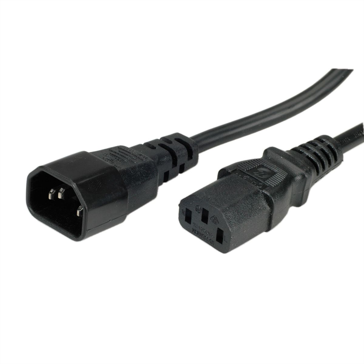 VALUE Câble d'alimentation, IEC 320 C14 - C13, noir, 0,5 m