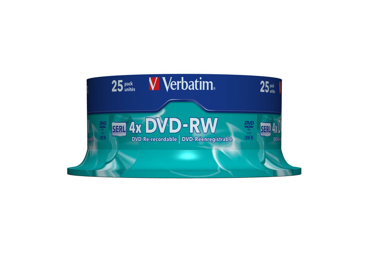 Verbatim DVD-RW Matt Silver 4.7Go DVD-RW 25pièce(s)
