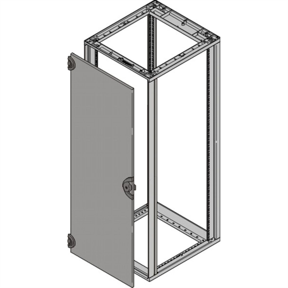 Porte en acier Novastar SCHROFF, angle d'ouverture 180°, RAL 7021, 12 U 553W