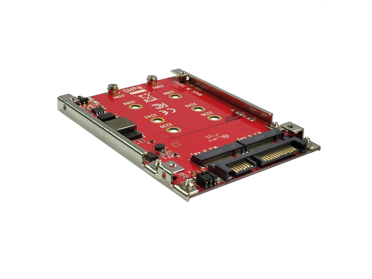 ROLINE Adaptateur M.2 vers SATA III SSD, 2 x M.2 NGFF SSD