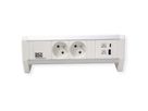 BACHMANN DESK 2xUTE 1xUSB A/C 22W GST18 RAL9010