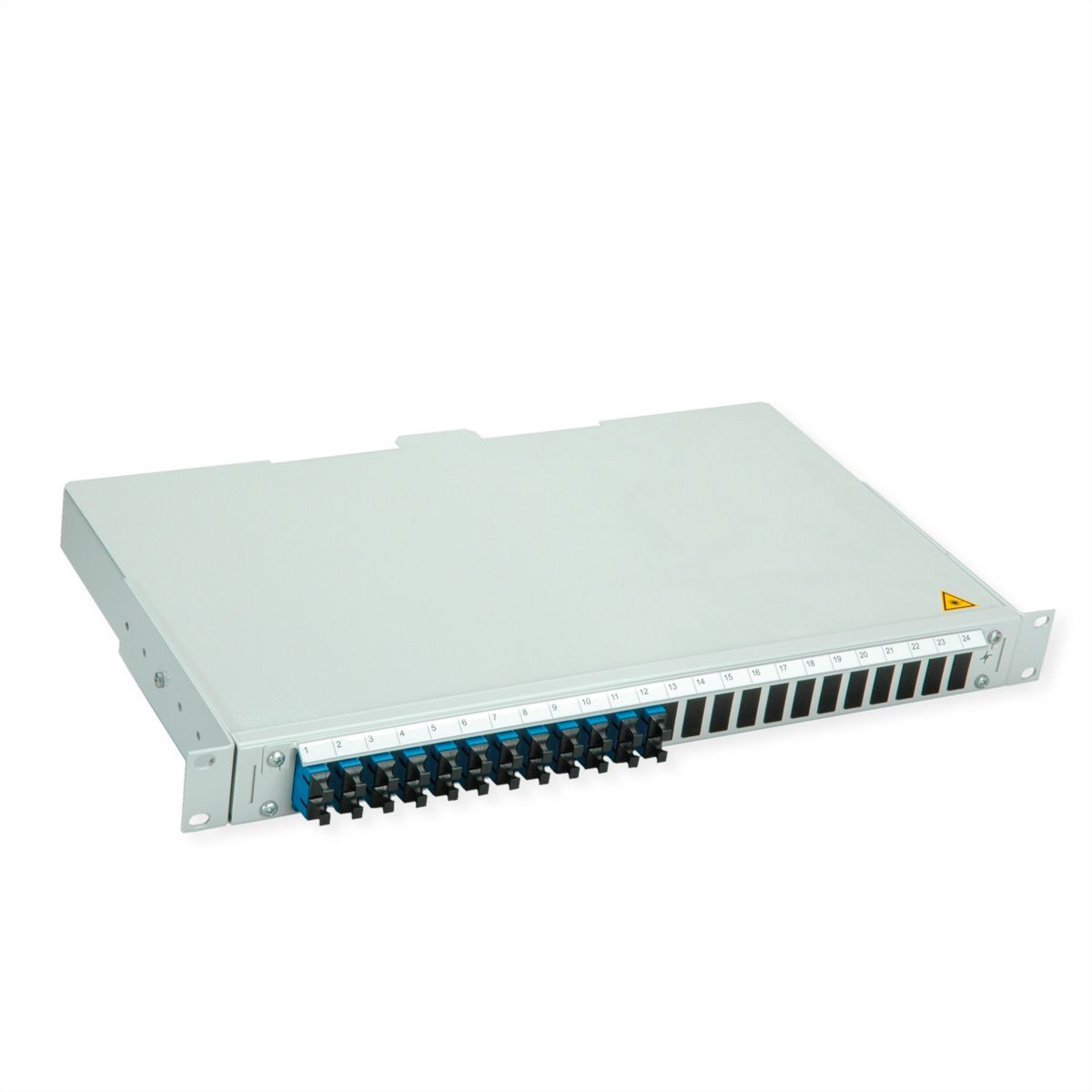TELEGÄRTNER BASIS V Panneau FO avec coupleurs, 12x SC Duplex, bleu, OS2