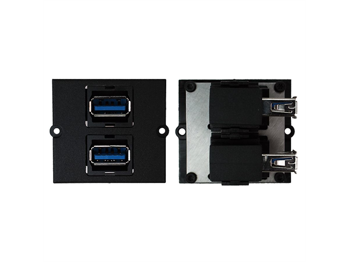 BACHMANN Cadre 2xUSB 3.0, Sortie sur côté à 90°