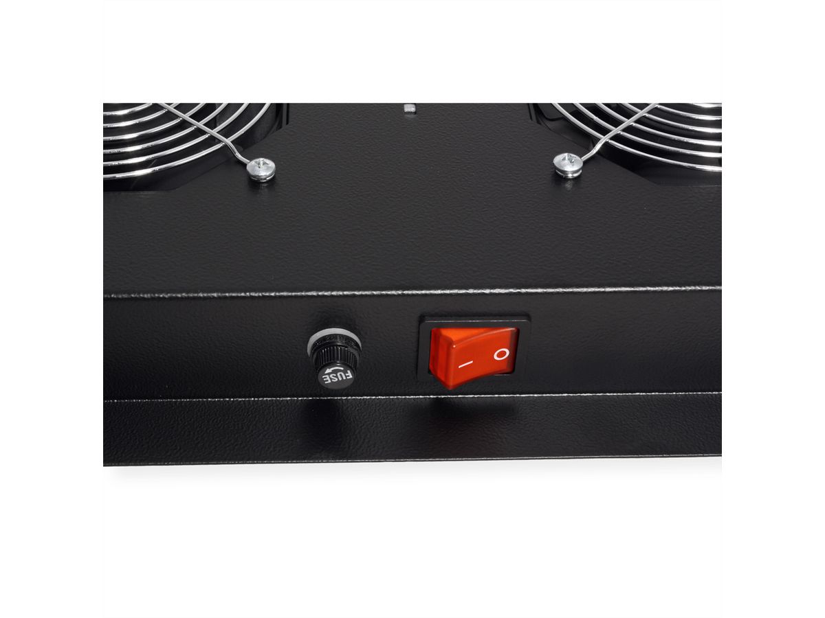 ROLINE Unité de ventilation 4 ventilateurs, thermostat, noir