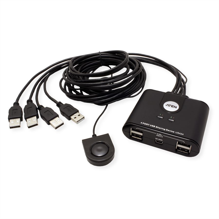 ATEN US424 Commutateur de périphériques USB 2.0 à 4 ports