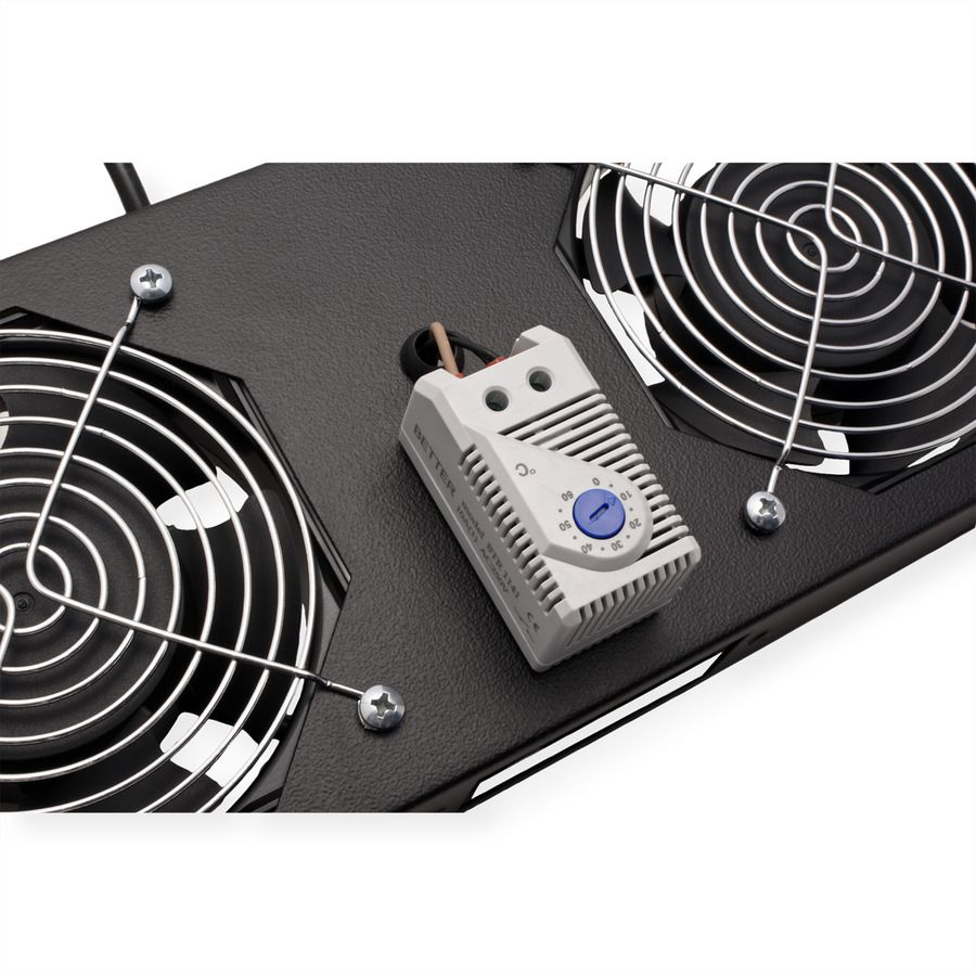 ROLINE Unité de ventilation 2 ventilateurs, thermostat , pour boîtier mural 19", noir