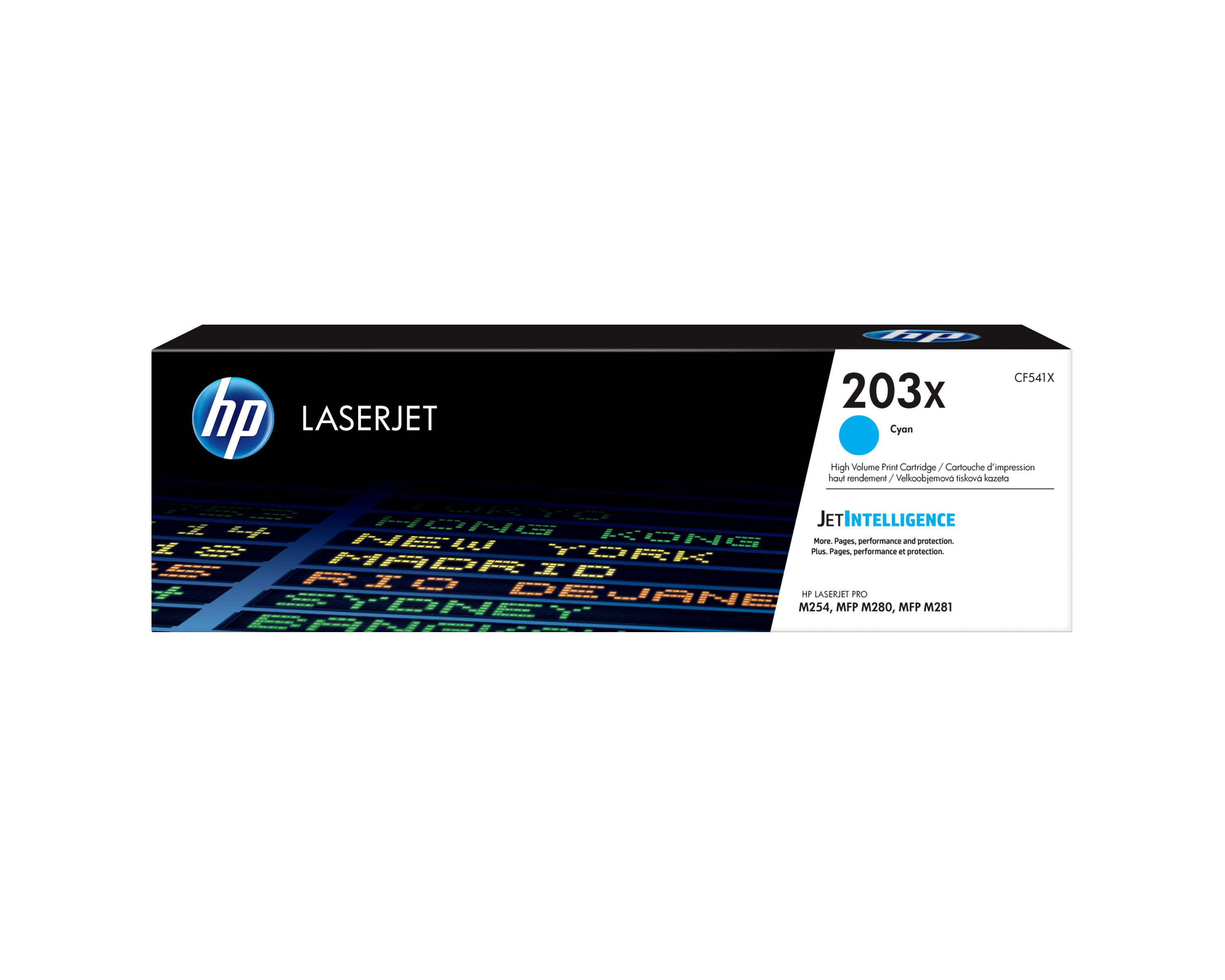 HP 203X cartouche de toner LaserJet grande capacité cyan authentique