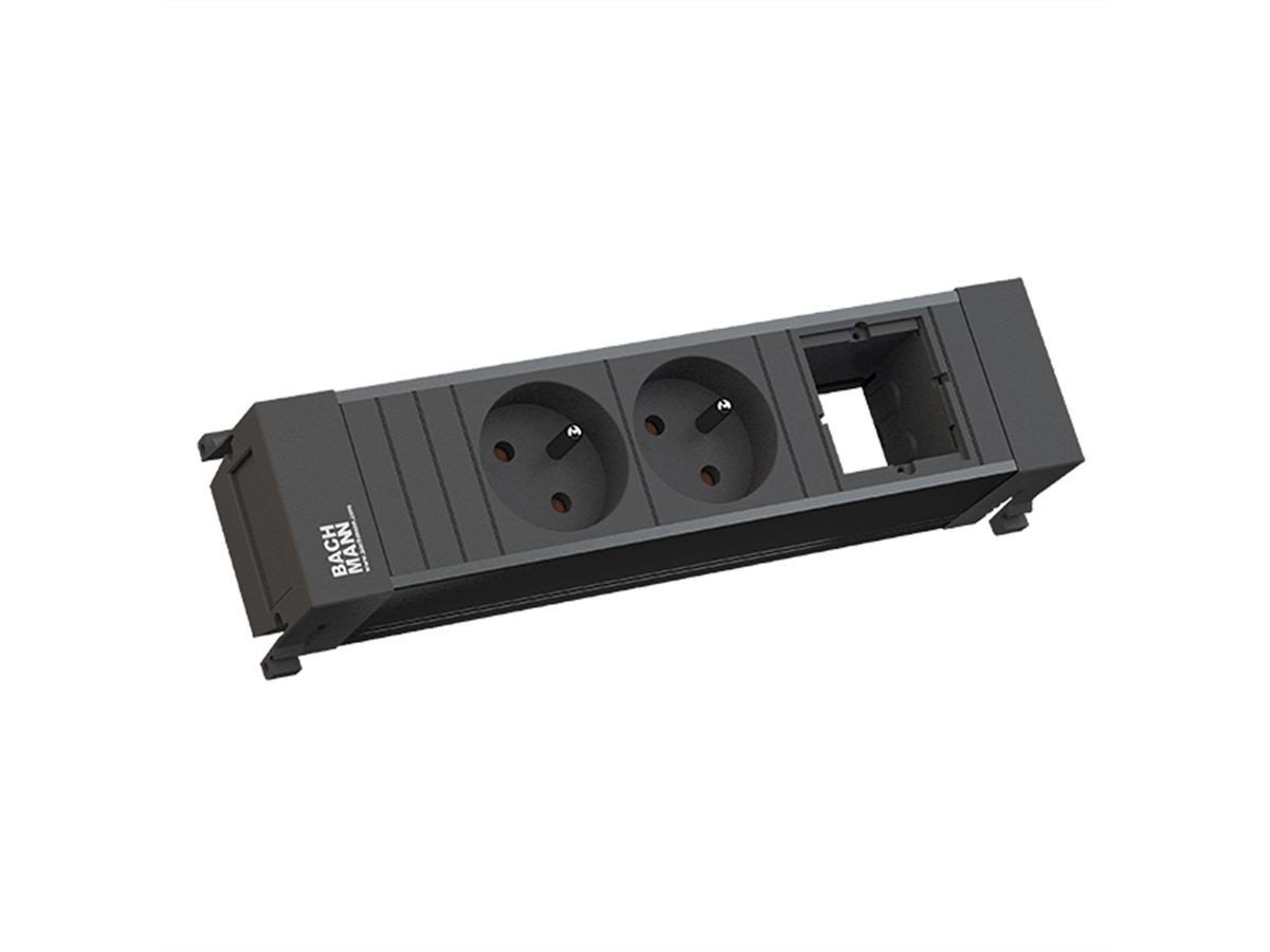 BACHMANN POWER FRAME 2xUTE 1xCM profilé plastique noir