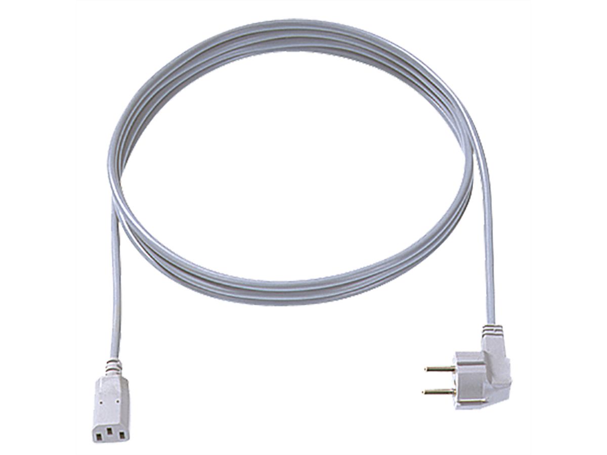 BACHMANN Câble H05VV-F 3G 1,5 mm², CEE7/7 / C13, gris, 0,75 m