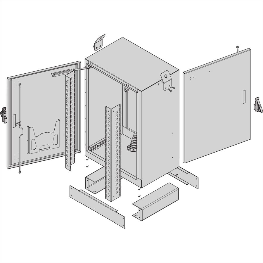 SCHROFF Outdoor Comline FTTX Cabinet avec double accès, 1200H 800W 600D