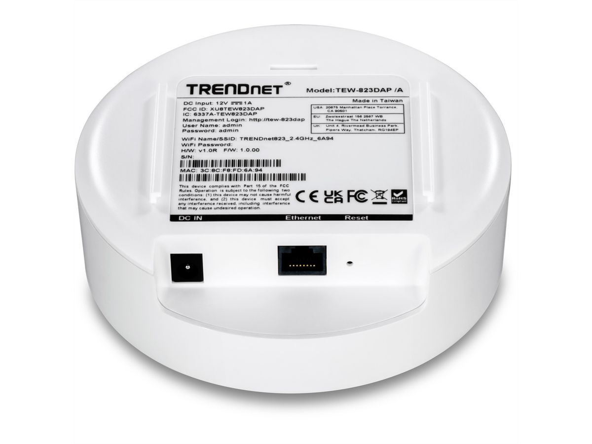 TRENDnet TEW-823DAP Point d’accès intérieur WiFi, PoE+ dual band AC1300