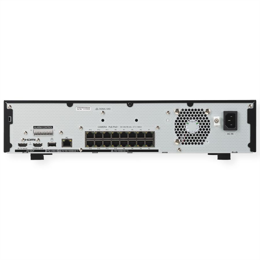 i-PRO WJ-NU301 NVR Enregistreur vidéo en réseau, 16-CH, 16x PoE