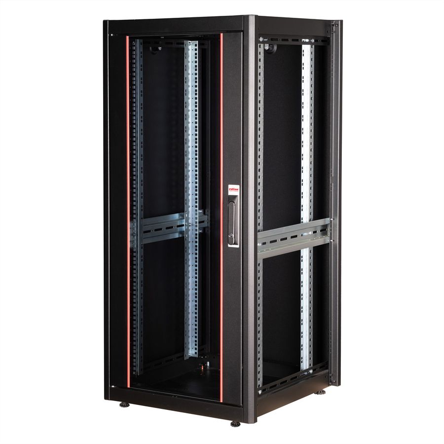 ROLINE 19" Baie réseau Basic 26U, 600x800 LxP Porte verre noir