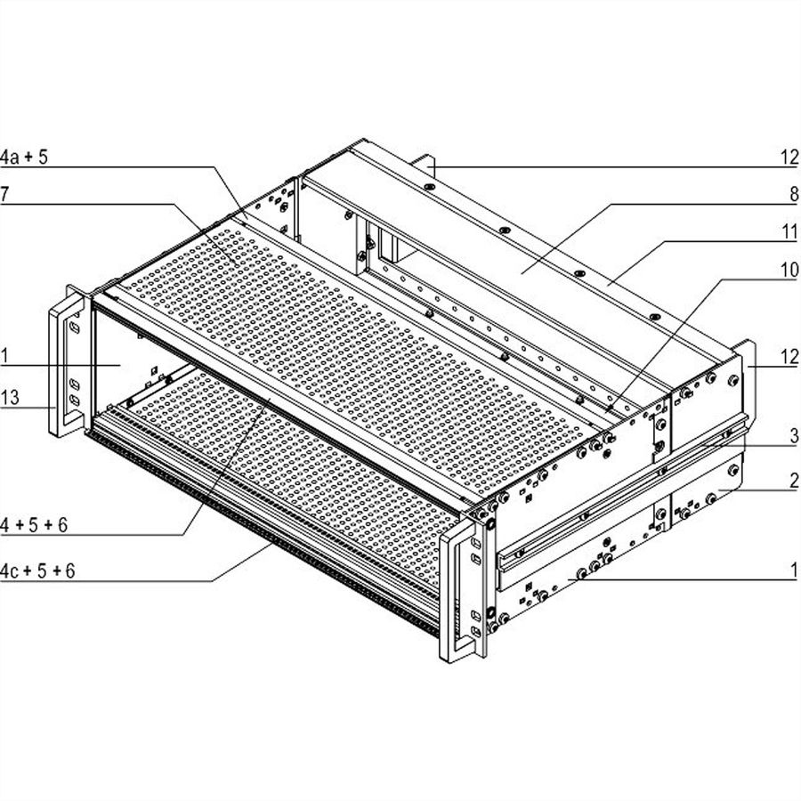 SCHROFF EuropacPRO 19" Subrack Kit pour chemin de fer, blindé, SNCF, CompactPCI, 3 U, 84 HP, 320 mm