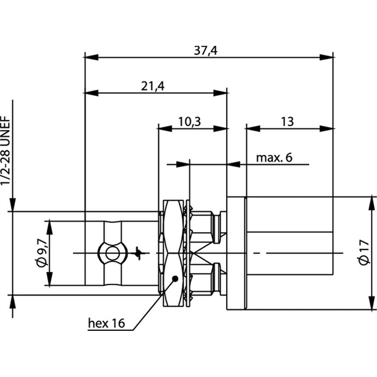 TELEGÄRTNER Connecteur de câble BNC 50 Ohm pour RG-58C/U isolé