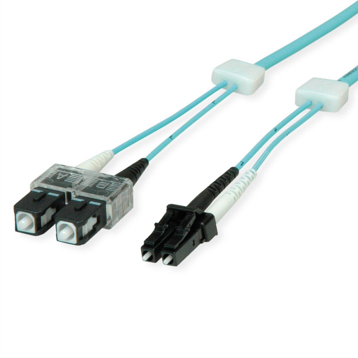EasyLan Câble FO duplex 50/125µm OM3, LC/SC, turquoise, 1 m