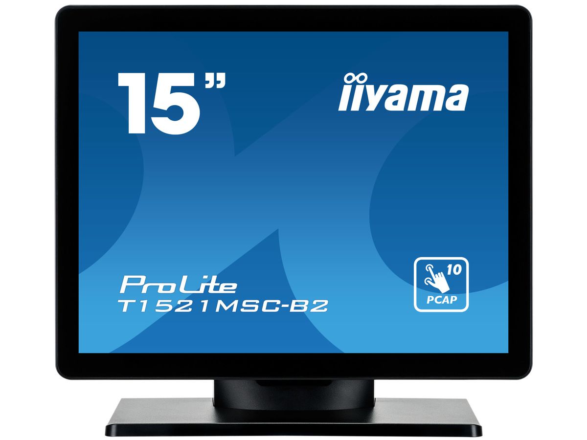 iiyama ProLite T1521MSC-B2 écran plat de PC 38,1 cm (15") 1024 x 768 pixels XGA LED Écran tactile Dessus de table Noir