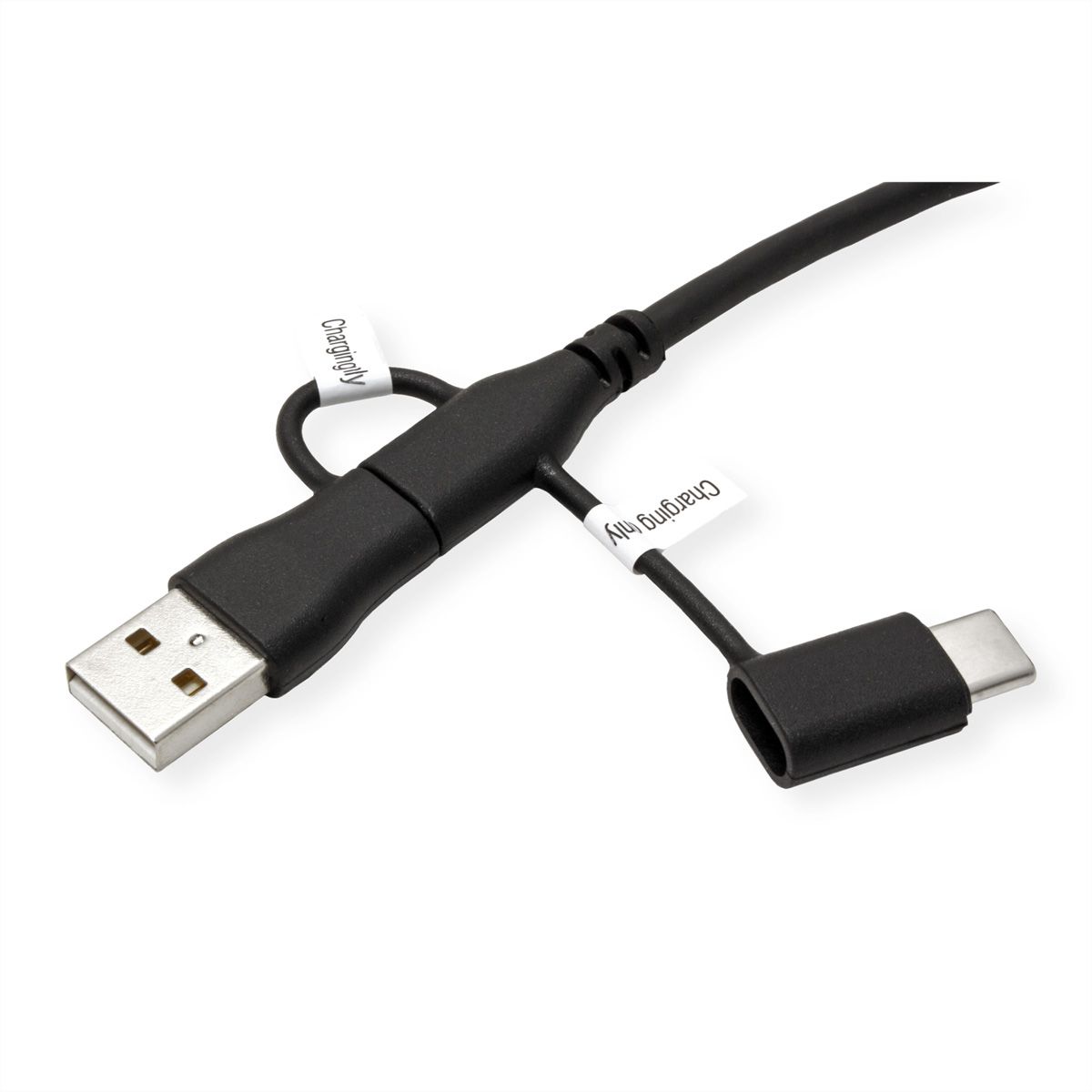 ROLINE Câble USB 2.0 type C, M/M, avec protecteur de données USB, type A+c, 1 m