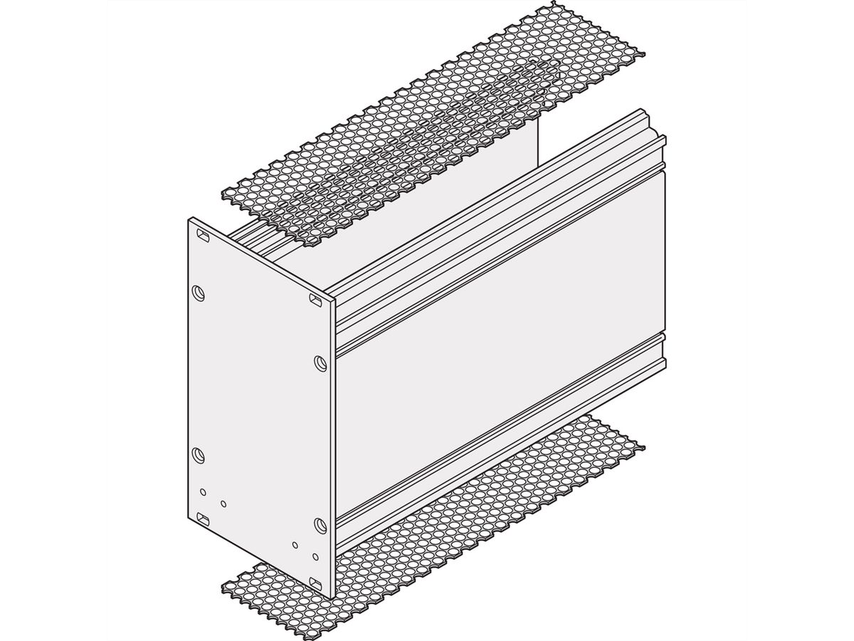 Plaque de recouvrement de l'unité enfichable SCHROFF, avec perforation, 8 CV, 167 mm
