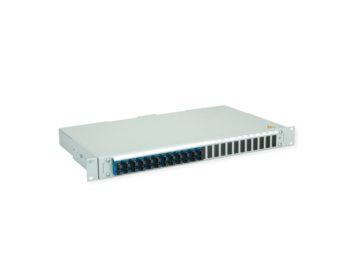 TELEGÄRTNER BASIS V Panneau FO avec coupleurs, 12x SC Duplex, bleu, OS2