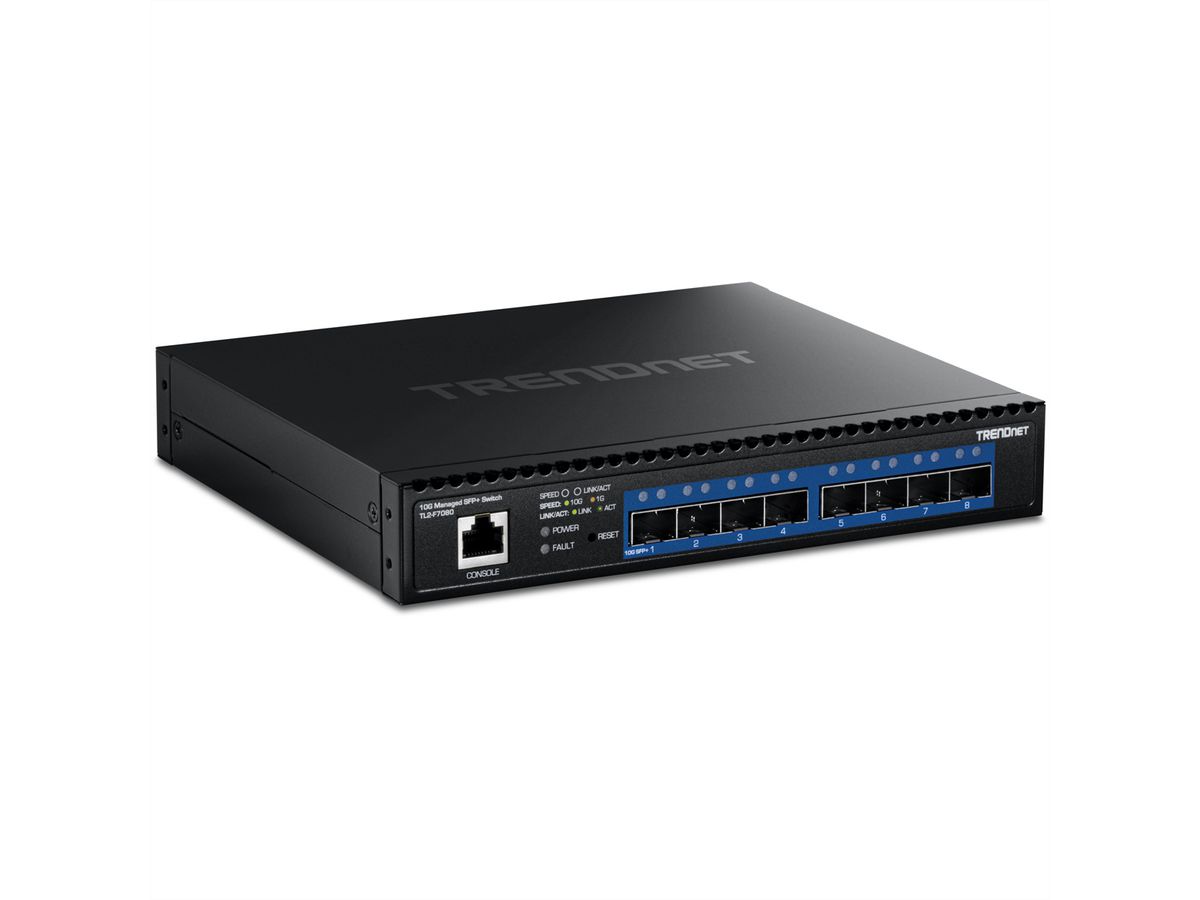 TRENDnet TL2-F7080 Switch SFP+ 10G administrable de couche 2 à 8 ports